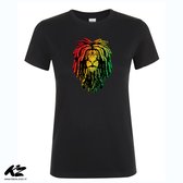 Klere-Zooi - Rasta Lion - Dames T-Shirt - XXL