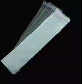 Cellofaan zakjes  5x20 cm  met plakstrip "Multiplaza" transparant  50 stuks  verpakkingmateriaal - kado - verkoopverpakking - sieraden - traktatie - feest - hobby - ordenen