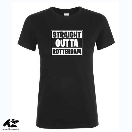 Klere-Zooi - Straight Outta Rotterdam [WIT] - Dames T-Shirt - XXL