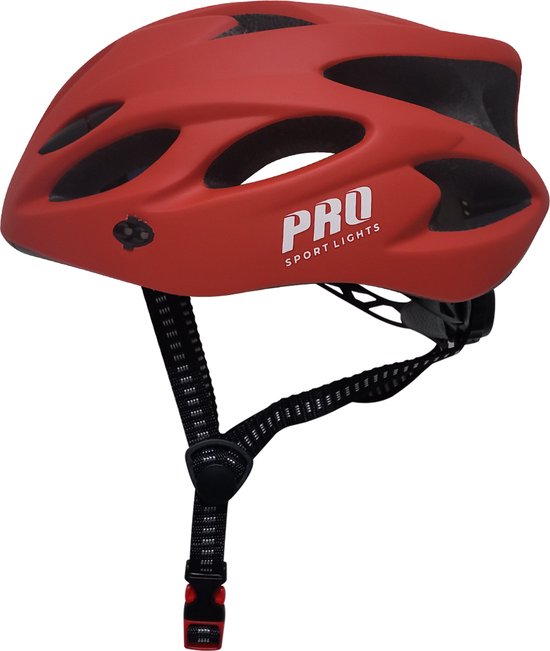 Pro Sport Lights Fietshelm Mat rood - 54/59cm - Racehelm/MTB/Recreatief - Volwassenen