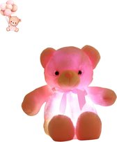 Le Cava Lichtgevende Knuffel Teddybeer 50 cm Roze - Schattige Pluche Knuffelbeer - Speelgoed en Decoratie voor Kinderen - Cadeau Knuffel 50 cm