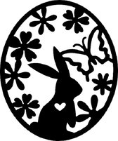 Sticker fenêtre Pasen LBM - Lapin de Pâques - noir