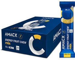 Amacx Energy Fruit Chew - Energie reep - Piña - Energy gummy - 12 pack