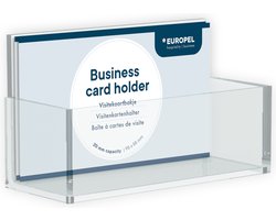 Europel - Visitekaarthouder - Transparant Acryl - Compact - Voor 55x95mm Kaartjes