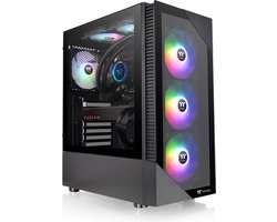 Mid Tower PC-behuizing zonder voeding - THERMALTAKE View 200 TG ARGB (zwart) - ATX/Micro ATX - 3x120mm A-RGB - USB 3.0/2.0 - Gehard glas