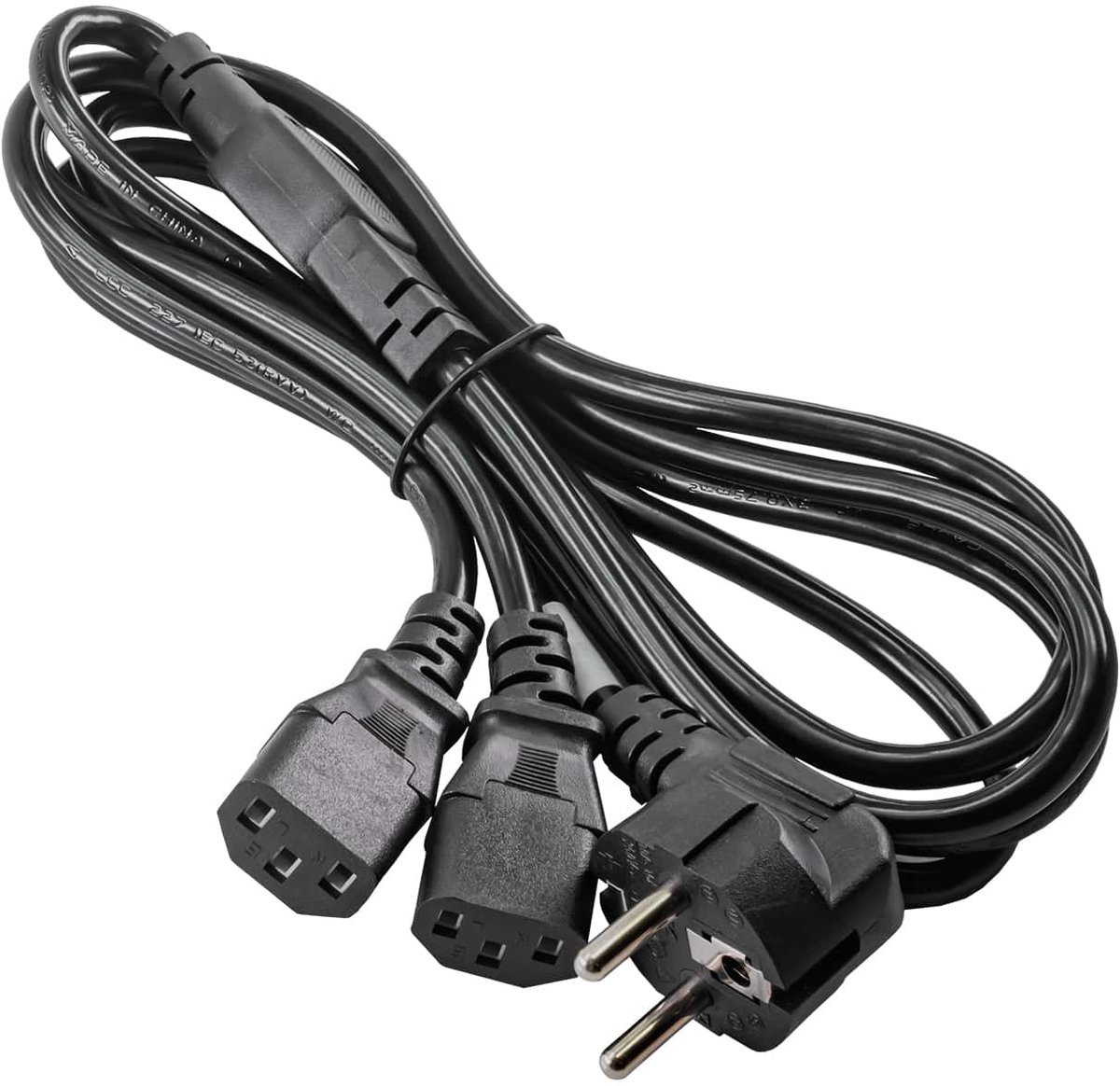 Akyga - Y-vormige Voedingskabel - 1.8 m - CEE 7/7 - 2x IEC C13