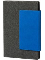 Papacasso Bullet Journal - notitieboek a5 - notebook hardcover leer - premium zuurvrij papier - magnetische sluiting - opbergvak - 256 pagina's - dotted - blauw