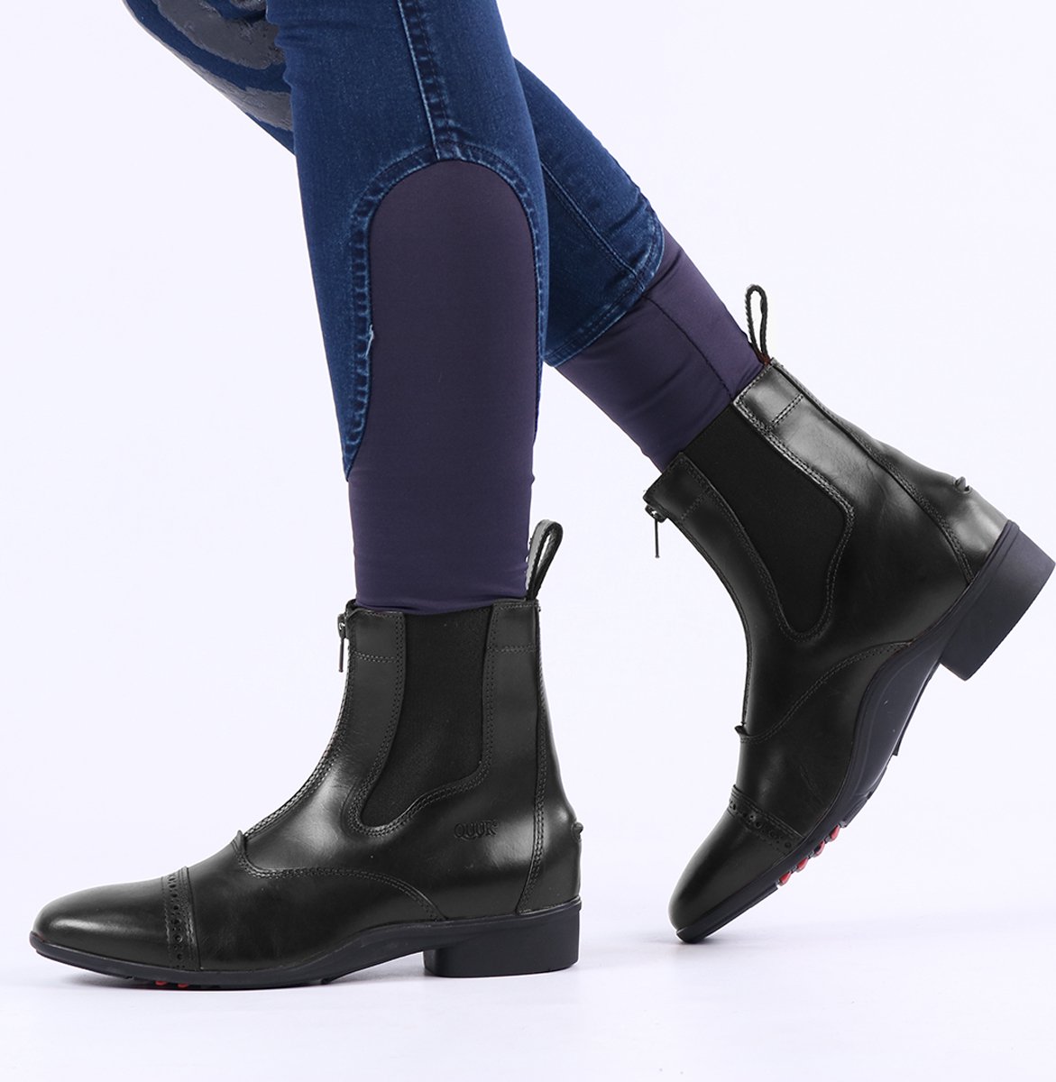 QUUR Jodhpurs Marbella - Paardrijlaarzen - Leer - Zwart - Maat 42