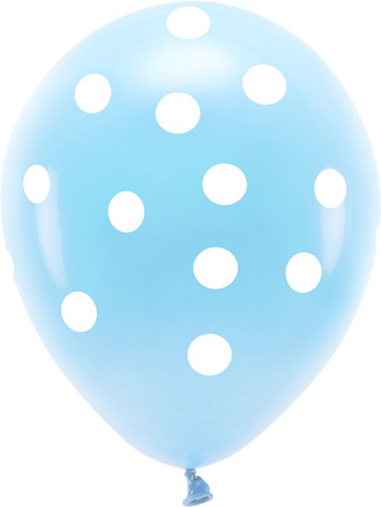 Ballonnen met polka dots / stippen, blauw, 100 stuks, 30 cm