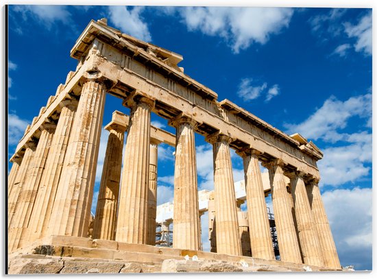 Dibond - Tempel Parthenon - Griekenland - 40x30 cm Foto op Aluminium (Met Ophangsysteem)