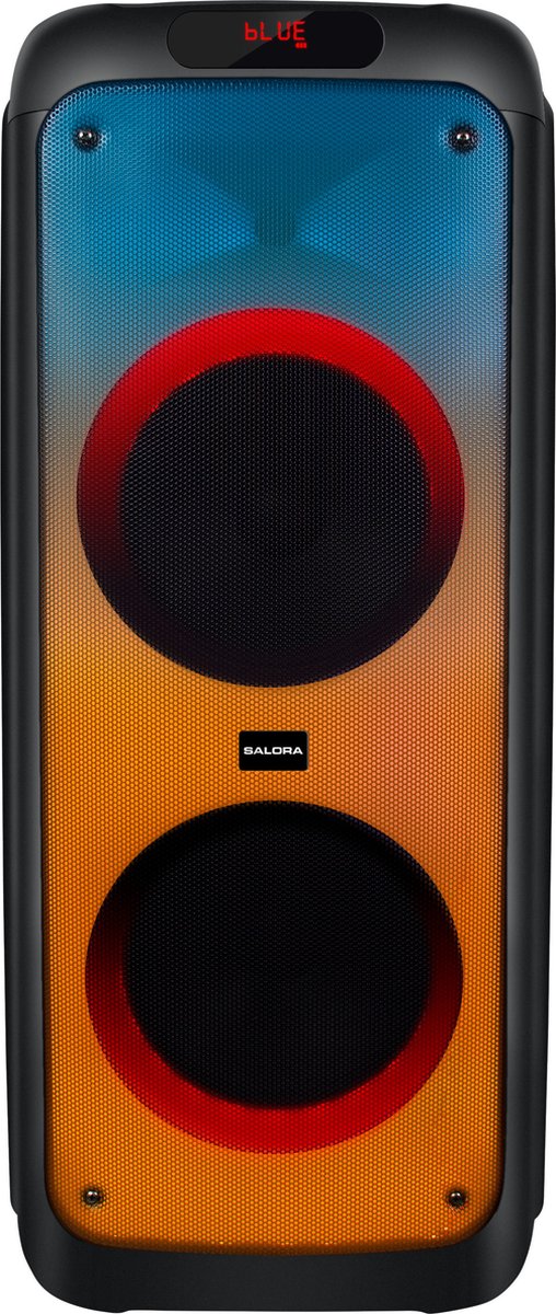 Salora Partyspeaker XL - 2 x 10 inch speakers - 50 watt - LED verlichting
