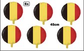 6x Folieballon Belgie (45 cm) - Thema feest land festival party fun folie ballon belgium