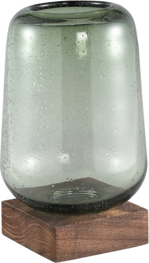 PTMD Kjelt Vaas - 16,5 x 16,5 x 27 cm - Glas - Groen