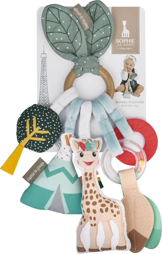 Sophie de giraf Activiteitenring - Rammelaar - Bijtring - Baby speelgoed - Kraamcadeau - Babyshower cadeau - Vanaf 3 maanden - 30x30x4 cm - Sophie de Giraf