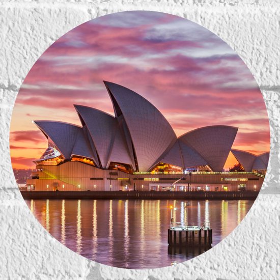 Muursticker Cirkel - Sydney Opera House - Australië - 20x20 cm Foto op Muursticker