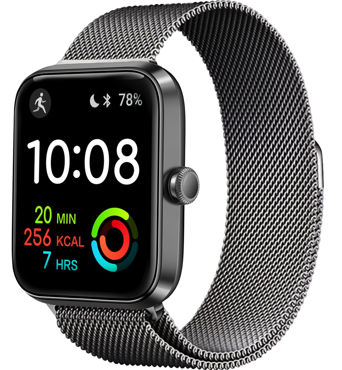 Milanese Smartwatch Bandje voor de FITNOVA Watch - Zwart