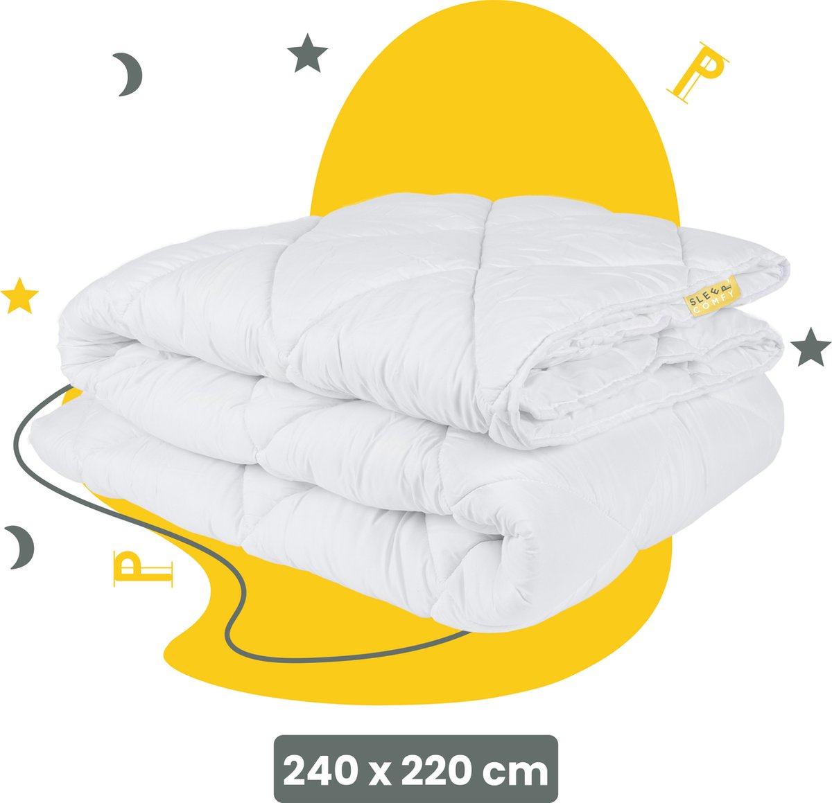 Bamboe zomerdekbed Coco White wit 200x220 cm - Licht & ademend, koel slapen in de
