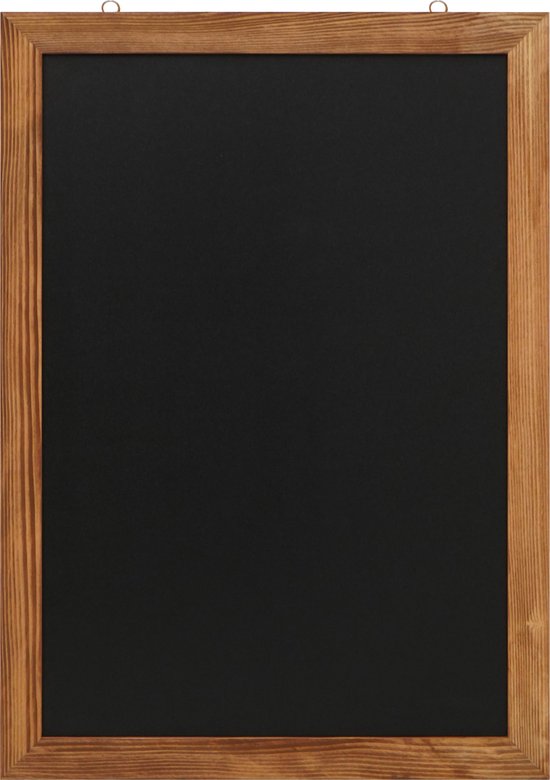 Navaris krijtbord in houten lijst - 60 x 40 cm - Inclusief 4 kleuren krijt - Inclusief bevestigingsmateriaal - Horizontaal of verticaal op te hangen