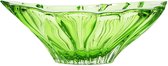 Groene kristallen schaal PLANTICA green - Bohemia Kristal - luxe fruitschaal groen - 33 cm