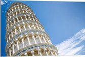 Dibond - Toren van Pisa vanaf onder - Italië - 90x60 cm Foto op Aluminium (Met Ophangsysteem)