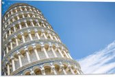 Dibond - Toren van Pisa vanaf onder - Italië - 75x50 cm Foto op Aluminium (Met Ophangsysteem)