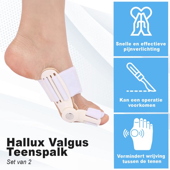 Revasupply™ - Hallux Valgus Teenspalk - 2 Stuks - Teenbrace - Hallux valgus - Teen corrector - Grote teen - Teenspreider