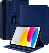 iPad 2022 hoes (10.9 inch) - iPad 10e generatie hoesje - draaibaar bookcase - Donkerblauw - BixB