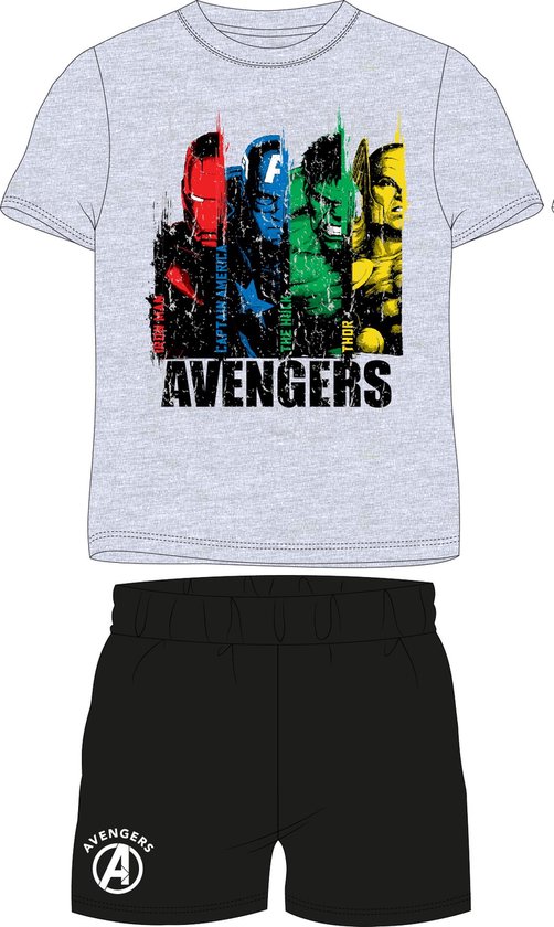 Avengers shortama/pyjama grijs/zwart maat 134/140