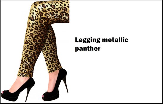 Luxe Legging metallic panter mt.L/XL - Themaparty - Carnaval thema feest  festival party | bol.com