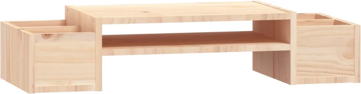 vidaXL - Monitorstandaard - 70x27,5x15 - cm - massief - grenenhout