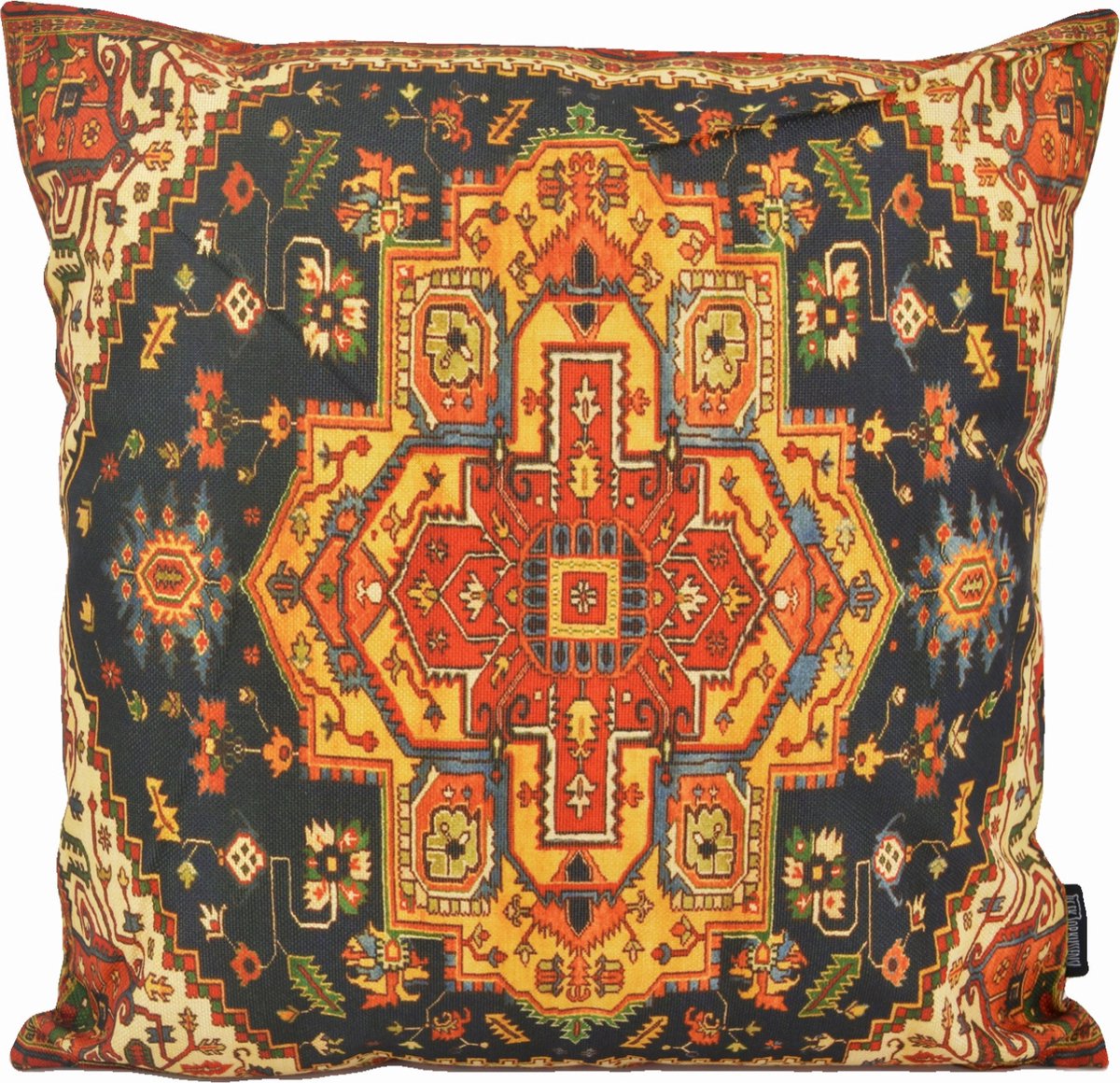 Gek op Kussens! Sierkussen Persian Print #4 | 45 x 45 cm | Katoen/Linnen Geel-Blauw