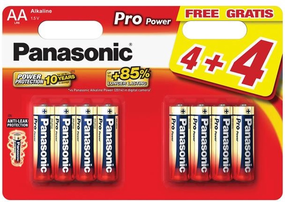 Panasonic Pro Power Mignon LR6 AA in een pakket van 8