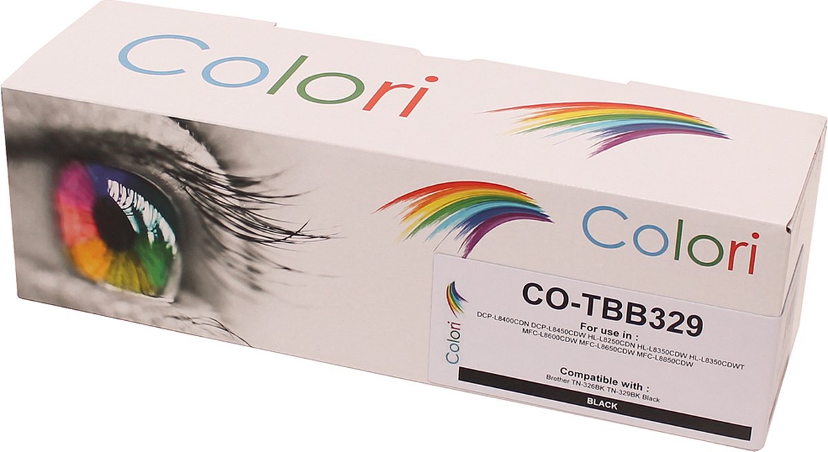 Colori huismerk toner geschikt voor Brother TN-329BK zwart voor DCP-L8400CDN DCP-L8450CDW HL-L8250CDN HL-L8350CDW HL-L8350CDWT MFC-L8600CDW MFC-L8650CDW