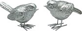 Lavandoux - Vogels Ornamenten - Zilver Kleurig - Groot - Set van 2