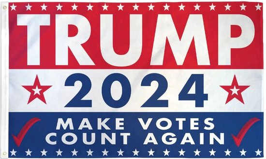 Drapeau Donald Trump Président USA Rouge - 90x60 Cm - Polyester Avec œillets - Décoration élection Américaine