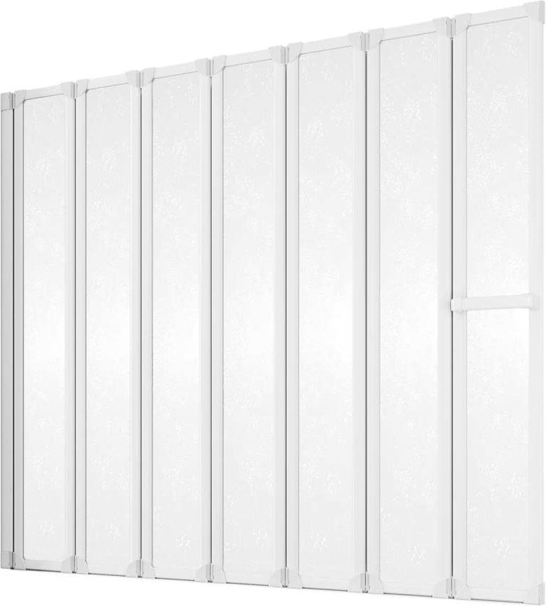 Schulte badwand 7 delig - 159x140 - wit - transparant helder veiligheidsglas