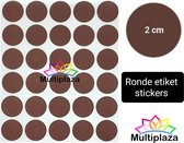 Ronde stickers etiketten ● BRUIN ● 2cm - "MULTIPLAZA" - 18 x 30 etiketten (540) - labels - archiveren - organiseren - opvallen - markeren - universeel - knutselen - hobby