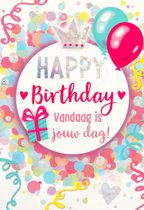 Depesche - Kinderkaart met de tekst "Happy Birthday vandaag is jouw dag!" - mot. 044