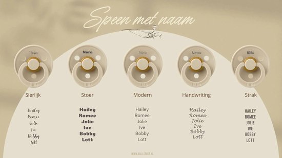 BIBS fopspenen met naam - T2 - Blush, Ivory & Blush Glow - 6-18 maanden - spenen - speen - fopspeen - BolleToet speenzakje van BIBS — afbeelding 3