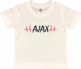 Amsterdam Kinder t-shirt | AJAX hartslag | Verjaardagkado | verjaardag kado | grappig | jarig | Amsterdam | Ajax | cadeau | Cadeau | Wit/rood/zwart/rood | Maat 134/140