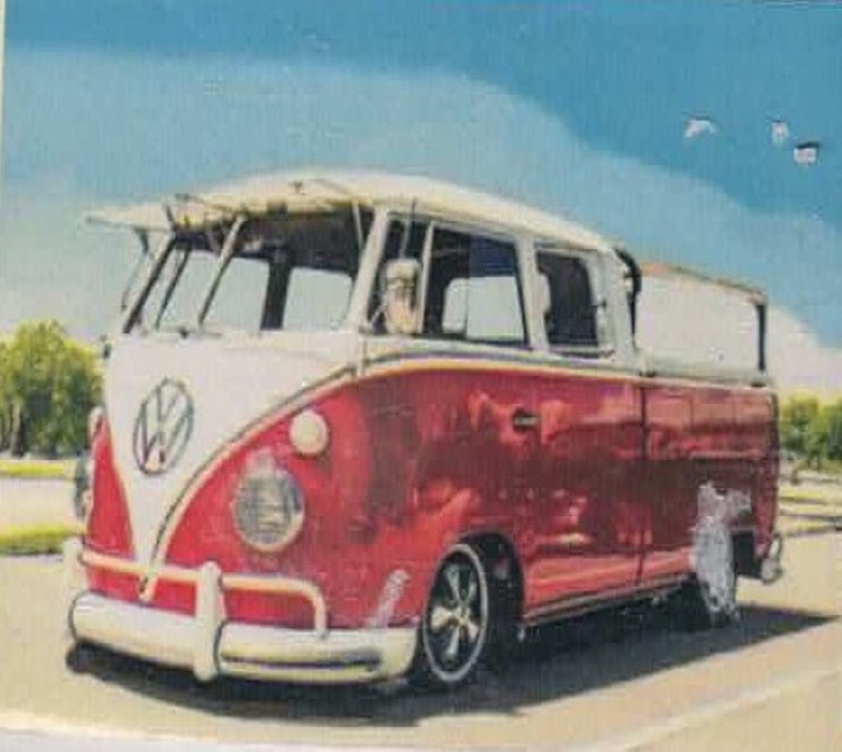 Diamond Painting Volwassenen - VW - Volkswagen - 40x50cm - Ronde Steentjes - Volkswagen T1