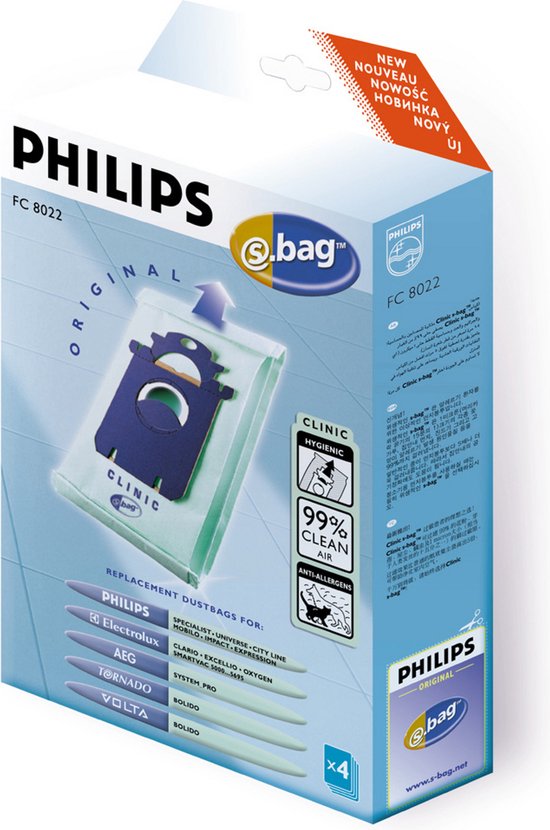 Foto: Philips s bag fc8022 04 stofzuigerzak anti allergie 4 stuks