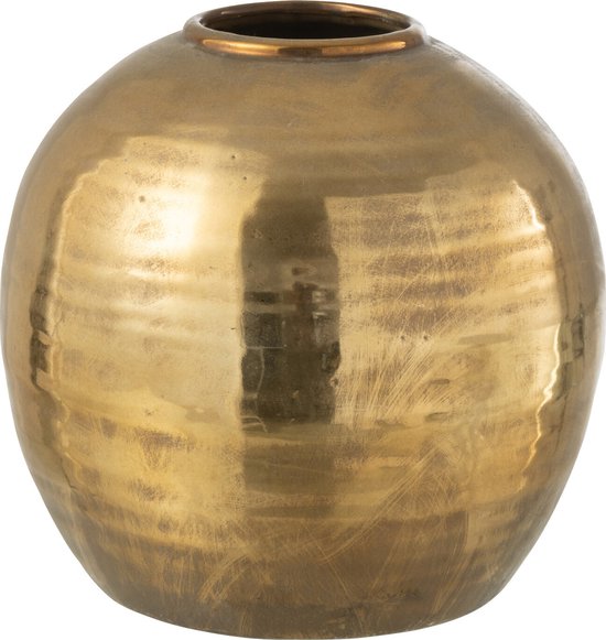 J-Line Vase Arya Metal Gold S - Bloemenvaas 28 cm hoog