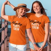Oranje Koningsdag T-shirt - MAAT 2XL - Dames Pasvorm - Kingsday Party Crew