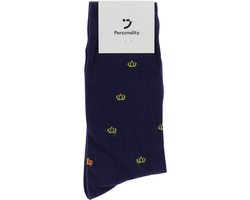 Personality. Socks | Kroontjes donkerblauw | Herensokken | Maat 41-46 | Navy | Koningsdag | The Crown | The Queen | Koninklijk | Royal | Koningshuis | Netflix | King Charles ||| | Coronation