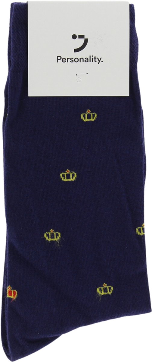 Personality. Socks | Kroontjes donkerblauw | Herensokken | Maat 41-46 | Navy | Koningsdag | The Crown | The Queen | Koninklijk | Royal | Koningshuis | Netflix | King Charles ||| | Coronation