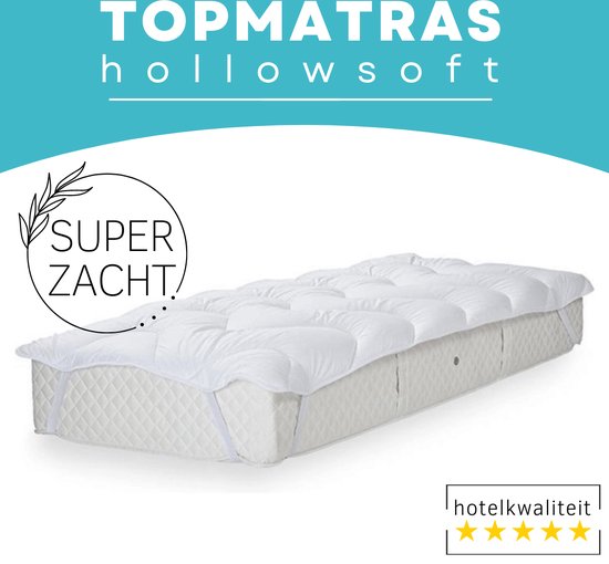 Zavelo Topmatras Hollowsoft - Super Zacht - Lits-Jumeaux 160 x 200 cm - Topdekmatras - Topper Matras - Matrastopper - Anti-Allergeen