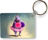Sleutelhanger - Nijlpaard - Bloemen - Ballerina - Pompons - Portret - Kids - Uitdeelcadeautjes - Plastic