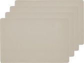 Zeller placemats lederlook - 6x - 45 x 30 cm - creme