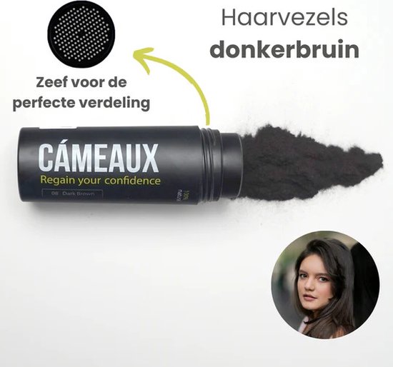 Cámeaux haarvezels® Donkerbruin haarpoeder